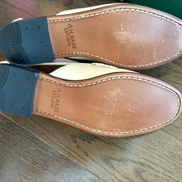 G.H. Bass & Co. Cream Leather Penny Loafers - Picture 4 of 4